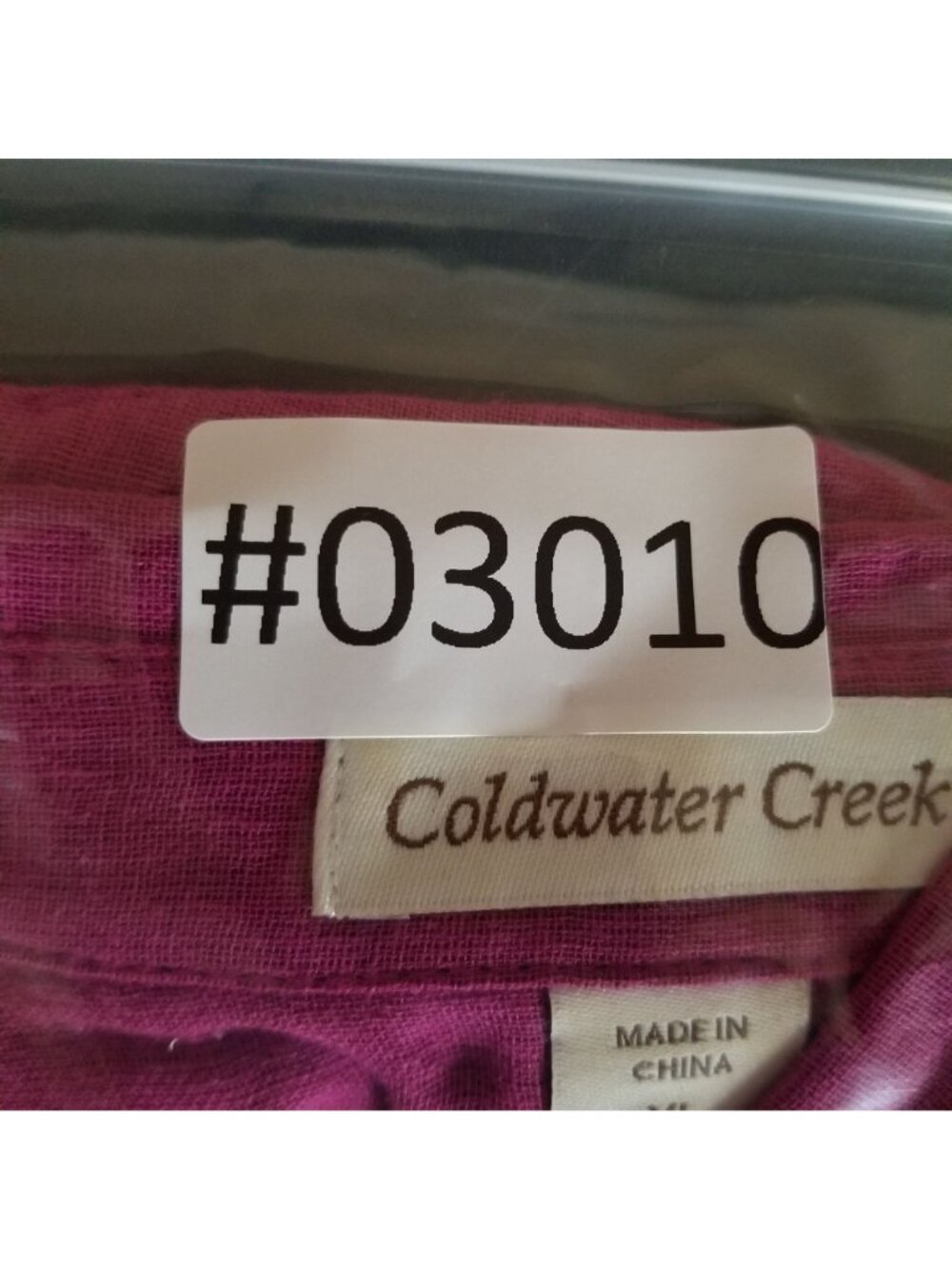 Coldwater Creek Shirt Womens 16 Pink Linen Blend Button Up Roll Tab Sleeve - Picture 10 of 10
